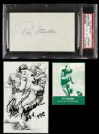 1961 Ray Nitschke Green Bay Packers Lake to Lake Card, Signed Index Card & Postcard - PSA & JSA 