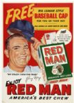 1950-54 Johnny Mize New York Yankees 11.5 x 15 Red Man Tobacco Poster - Lot of 2