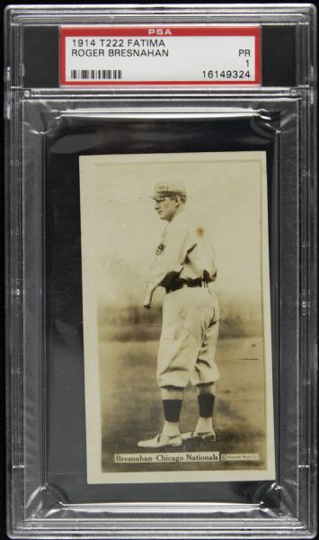 1914 Roger Bresnahan T222 Fatima Card PSA PR 1