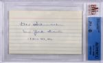 Hal Schumacher signed 3x5 Index Card (BVG/JSA Authentic & Encapsulated)