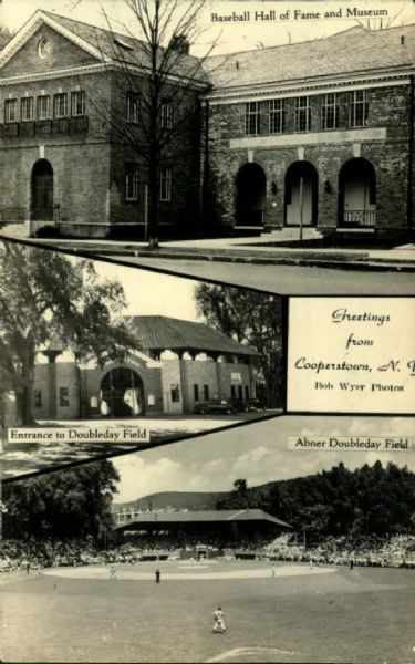 1950s Baseball Hall of Fame & Doubleday Field Postcard