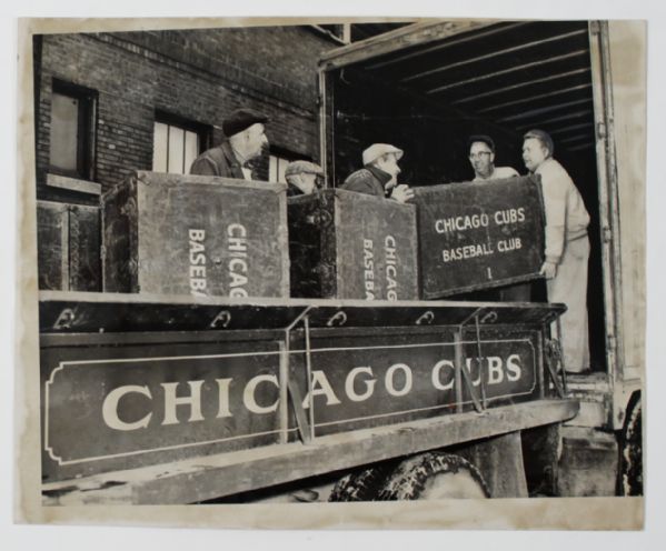1962 Chicago Cubs "Loading the Trucks" Original Wire Photo