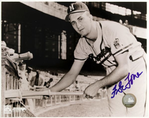 1957 circa Frank Torre Milwaukee Braves Signed 8x10 Photo - JSA
