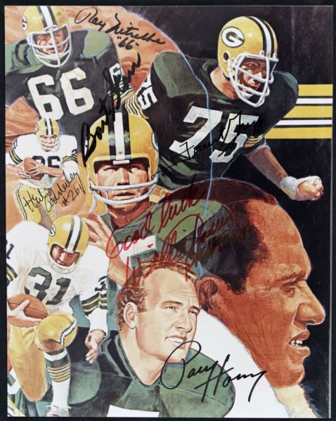 1960s Green Bay Packers Signed 8" x 10" Photo w/ Ray Nitschke Bart Starr Paul Hornung Willie Davis Forrest Gregg - JSA