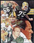 1960s Green Bay Packers Signed 8" x 10" Photo w/ Ray Nitschke Bart Starr Paul Hornung Willie Davis Forrest Gregg - JSA