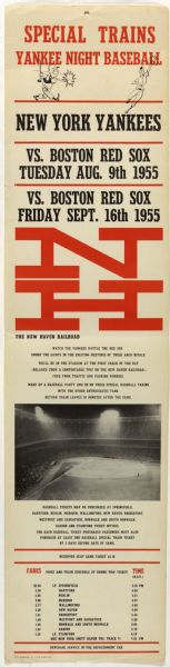 1955 New York Yankees vs. Boston Red Sox New Haven Railroad Ad