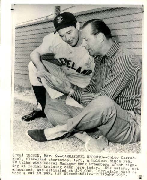 1957 Hank Greenberg Cleveland Indians "The Sporting News Collection Archives" Original 8" x 10" Photo (Sporting News Collection Hologram/MEARS Photo LOA)