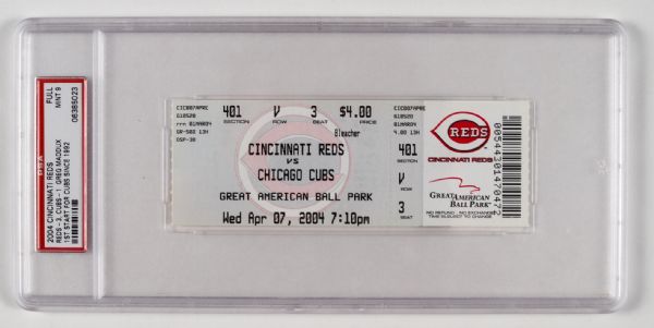2004 Cincinnati Red vs Chicago Cubs Full Ticket - Maddux 1st Start for Chicago Since 1992