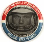 1960s John Glenn "Around The World In 80 Minutes" Pinback Button