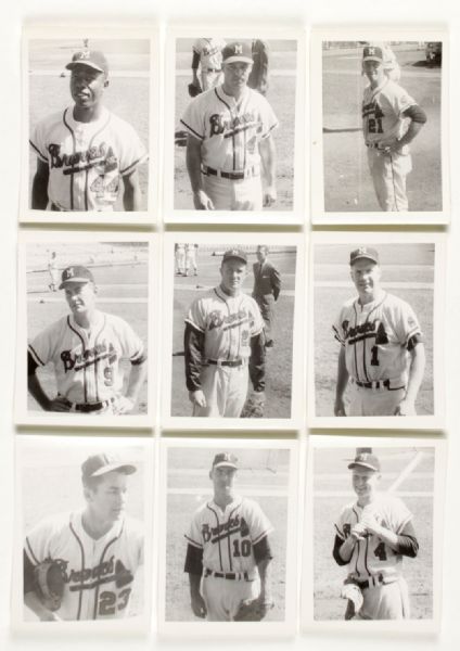1950s Milwaukee Braves Original 3" x 3 1/2" Photo - Hank Aaron Eddie Mathews Johnny Logan Del Crandall Warren Spahn