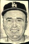 1939-76 Walter Alston Brooklyn Dodgers / Los Angeles Dodgers "The Sporting News" Original Illustration Artwork (Sporting News Collection Hologram/MEARS LOA) Unique, 1:1 - Lot of 7