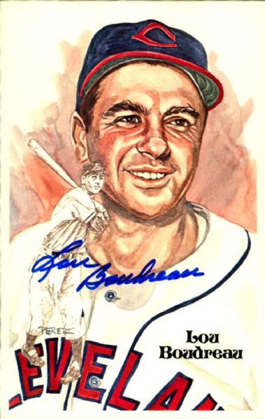 1981 Lou Boudreau Cleveland Indians Signed Perez Steele Card - JSA 