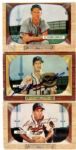 1955 Bowman Milwaukee Braves Signed Card - Lot of 3 - JSA