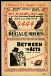 1933 Boston Red Sox vs. Philadelphia Athletics Official Scorecard