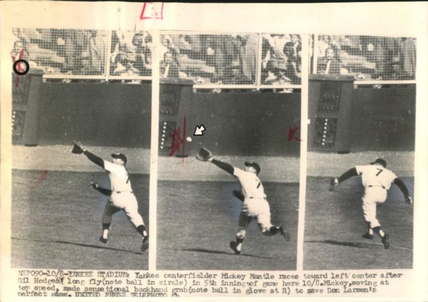 1956 World Series Mickey Mantle New York Yankees "The Sporting News Collection Archives" Original Photo (Sporting News Collection Hologram/MEARS Photo LOA)
