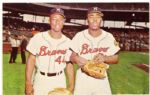 1950s Milwaukee Braves Postcard - 12 With Stan Musial Hank Aaron & Other Superstars 
