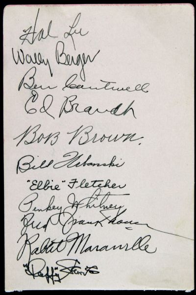1935-36 Boston Braves & Chicago Cubs Signed Sheet With Rabbit Maranville Fred Linstrom Gabby Hartnett Four Hall of Famers - JSA