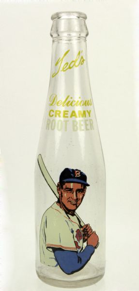 1950s Ted Williams Boston Red Sox Delicious Creamy Root Beer Bottle