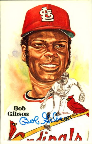 1981 Bob Gibson St. Louis Cardinals Signed Perez Steele Postcard - JSA 