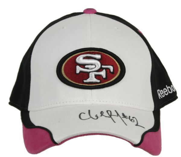 2009 Chilo Rachal San Francisco 49ers Game Worn Signed Sideline Cap PSA/DNA NFL Auctions Certificate