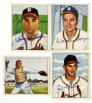 1950 Boston Braves Signed Bowman Card - Lot of 4 - JSA