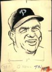 1934-60 Philadelphia Phillies The Sporting News Original Illustration Artwork (Sporting News Collection Hologram/MEARS LOA) Unique, 1:1 - Lot of 7