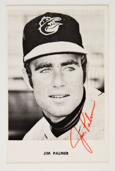 1969 Jim Palmer Baltimore Orioles Signed Postcard (MEARS LOA)