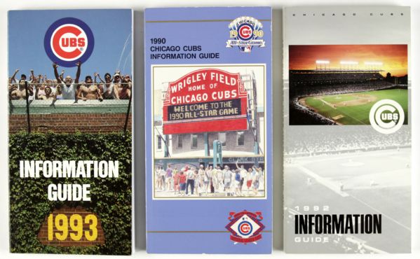 1990-93 Chicago Cubs Media Guide - Lot of 3 