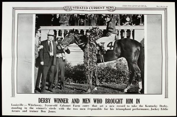 1941 Whirlaway Illustrated Current News 19" x 12 1/2" Poster 