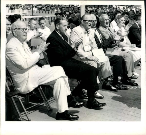 1958 Ty Cobb Frank Frisch Home Run Baker Hall of Fame Induction Ceremony "The Sporting News Collection Archives" Original Photo (Sporting News Collection Hologram/MEARS Photo LOA)