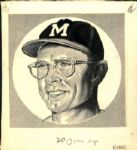 1961 Roy McMillan Milwaukee Braves "The Sporting News" Original Illustration Artwork (Sporting News Collection Hologram/MEARS LOA) Unique, 1:1