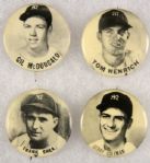 1940s - 1950s PM10 New York Yankees Lot of (4) Pinback Buttons