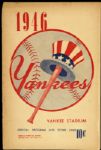 1946 New York Yankees vs. Cleveland Indians Official Scorecard