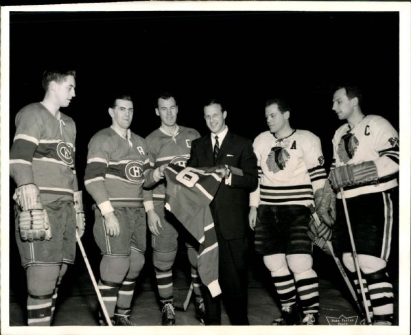 1955 Stan Musail Maurice Richard Jean Beliveau "The Sporting News Collection Archives" Original 8" x 10" Photo (Sporting News Collection Hologram/MEARS Photo LOA)