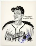1953-54 Andy Pafko Milwaukee Braves Marshall Merrell Signed 8x10 Portfolio Photo - JSA