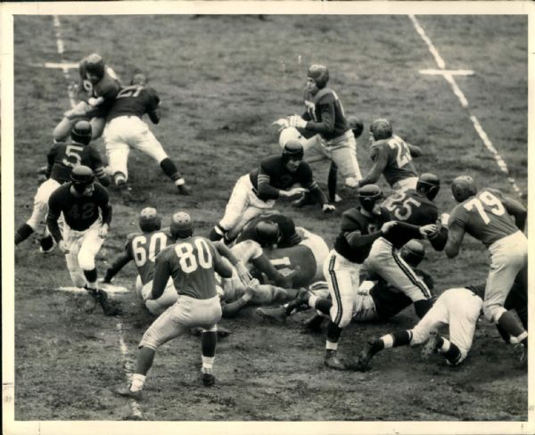 1946-50 George McAfee Sid Luckman Chicago Bears "The Sporting News Collection Archives" Original Photo (Sporting News Collection Hologram/MEARS Photo LOA)