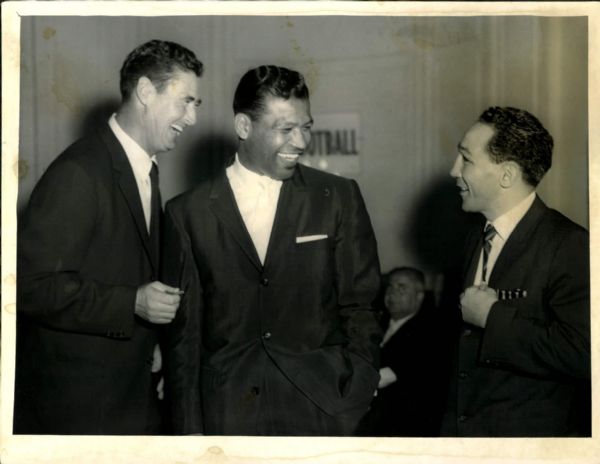1958 Ted Williams "Sugar" Ray Robinson Carmen Basilio "The Sporting News Collection Archives" Original 7" x 9" Photo (Sporting News Collection Hologram/MEARS Photo LOA)