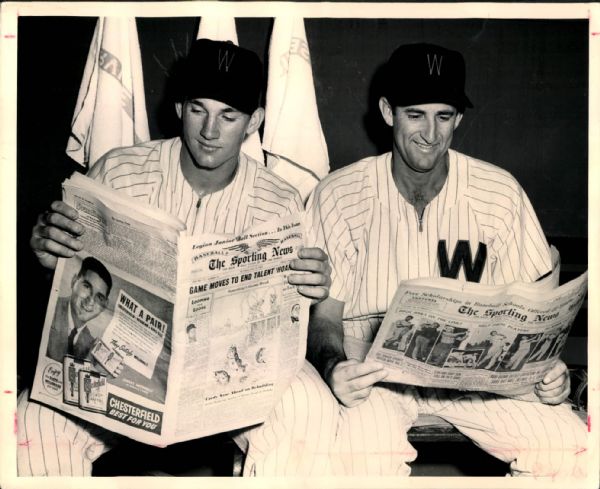 1954 Harmon Killebrew Mickey Vernon Washington Senators "The Sporting News Collection Archives" Original Photo (Sporting News Collection Hologram/MEARS Photo LOA)