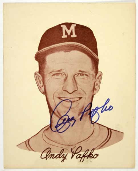 1954 Andy Pafko Milwaukee Braves Preferred Products Signed 8x10 Premium Portrait Photo - JSA