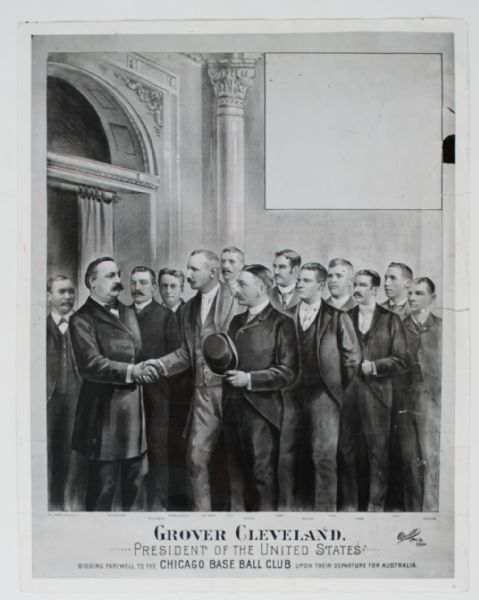 1963 Chicago Cubs "1888 Chicago Team Meets President Cleveland" Original Wire Photo