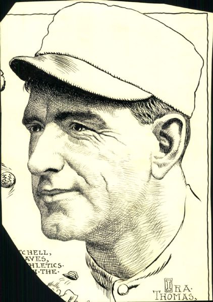 1906-1915 Ira Thomas "The Sporting News" Original Illustration Artwork (Sporting News Collection Hologram/MEARS LOA) Unique, 1:1