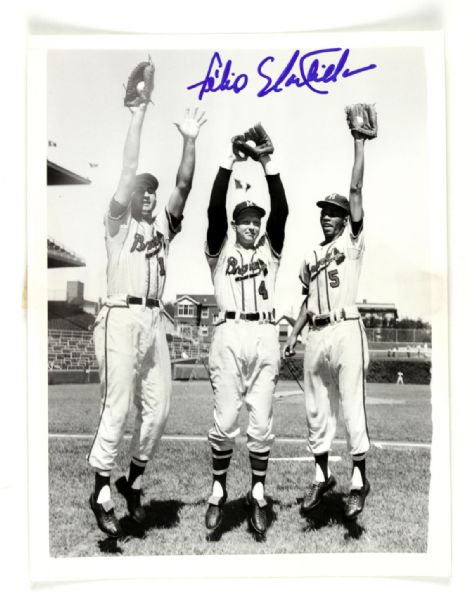1957 Felix Mantilla Milwaukee Braves Signed Official Press Wire Photo - JSA