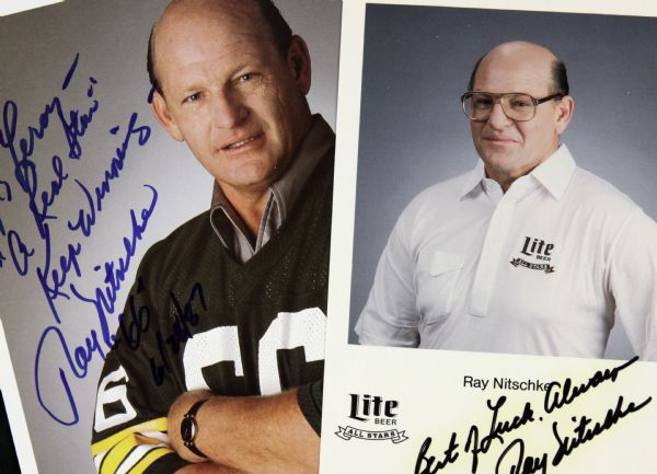 1987 Ray Nitschke Green Bay Packers Signed Photo - Lot of 2 - JSA 