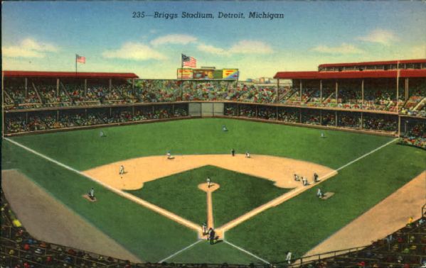 1950s Briggs Stadium Detroit Tigers Postcard