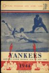 1944 New York Yankees vs. St. Louis Browns Official Scorecard