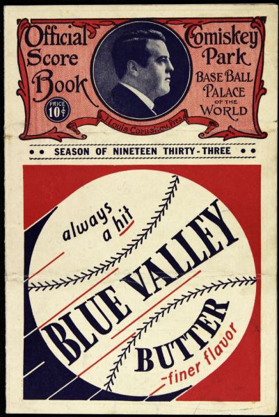 1933 White Sox vs. Detroit Tigers Official Scorecard