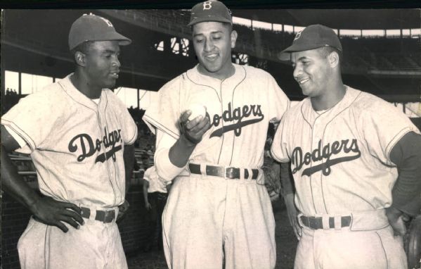 1949-56 circa Jackie Robinson Roy Campanella Don Newcombe "The Sporting News Collection Archives" Original 5" x 8" Photo (Sporting News Collection Hologram/MEARS Photo LOA)