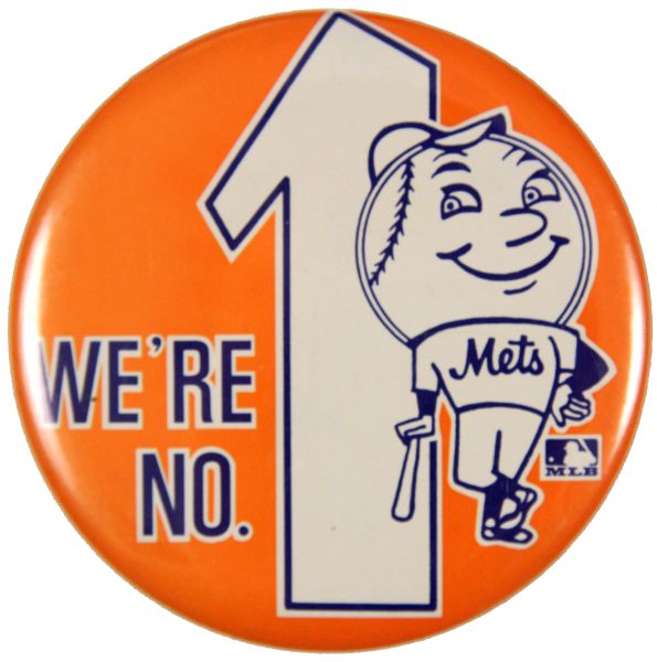 1960s New York Mets Pinback Button - Were No. 1