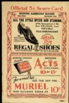 1934 Boston Red Sox vs. Detroit Tigers Scorecard - Immaculate Condition