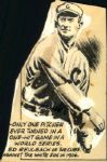 1906-07 Ed Reulbach Chicago Cubs "The Sporting News" Original Illustration Artwork (Sporting News Collection Hologram/MEARS LOA) Unique, 1:1
